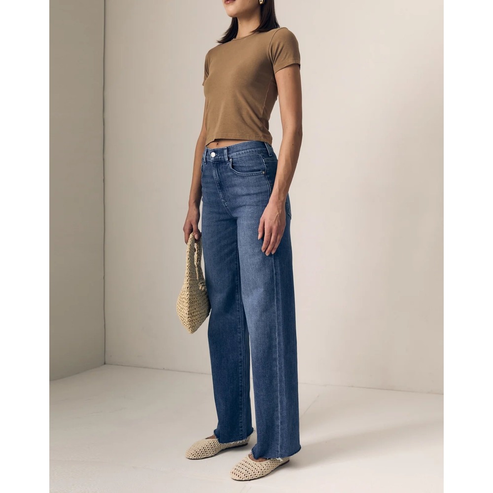 Le Jean | Column Jean Wide Leg Dark Wash Size 28/6 Classic Denim Indigo - Picture 2 of 16